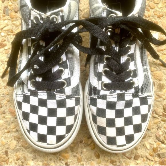 Kids Vans Platform Old Skool Plaid Checkered Shoes Size 1.5 - Picture 3 of 8